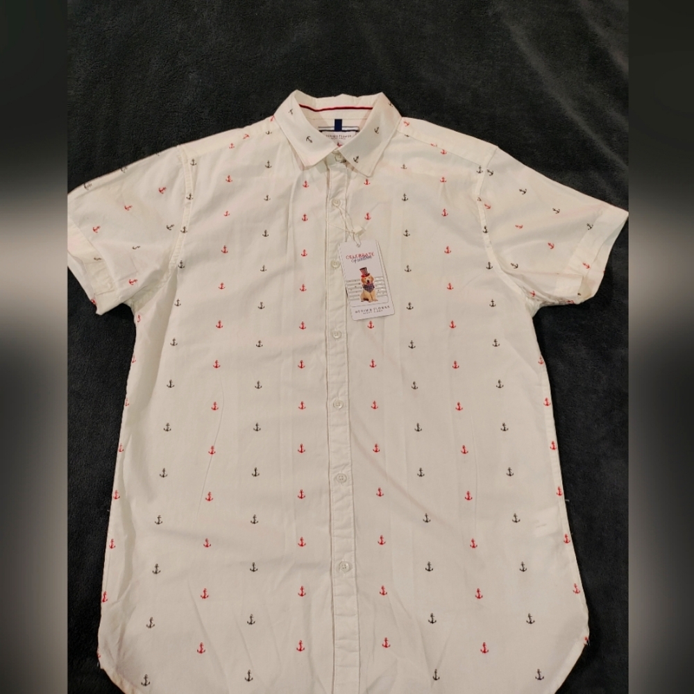 Denim & flower size S shirt